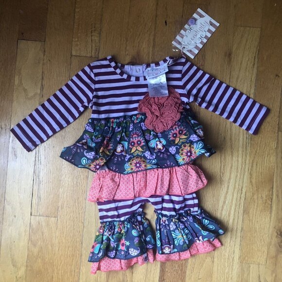 Serendipity Newborn Ruffle Overall NWT - Picture 2 of 11